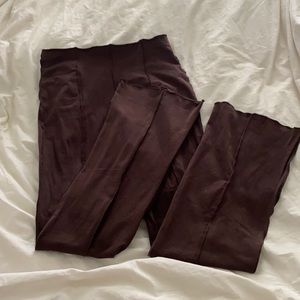 shein tight brown flared pants